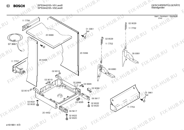 Схема №4 SPI4435 с изображением Инструкция по эксплуатации для посудомоечной машины Bosch 00516232