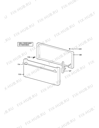 Взрыв-схема плиты (духовки) Parkinson Cowan SG405RGRN - Схема узла H10 Grill door assy