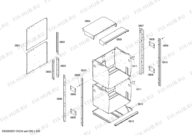 Схема №8 SECD302BS с изображением Инструкция по установке/монтажу для духового шкафа Bosch 00591895