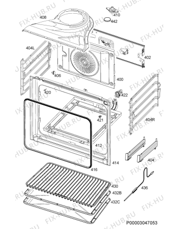 Взрыв-схема плиты (духовки) Aeg Electrolux BS7314021M - Схема узла Oven