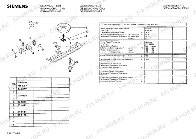 Взрыв-схема холодильника Siemens GS26K00FF - Схема узла 02