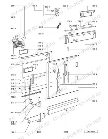 Схема №1 ADG 9556/1 -n.prod. с изображением Микромодуль для посудомоечной машины Whirlpool 481221479247