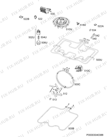Взрыв-схема плиты (духовки) Aeg Electrolux BE3003021M - Схема узла Electrical equipment