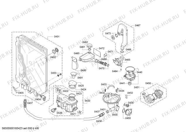 Схема №6 SMU63N55EU с изображением Силовой модуль запрограммированный для посудомойки Bosch 12003851