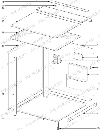 Взрыв-схема плиты (духовки) Aeg 5210BU-D - Схема узла H10 Side/Back Panel