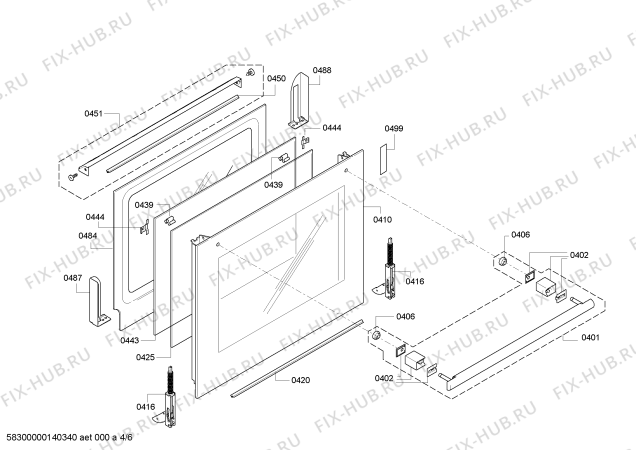 Взрыв-схема плиты (духовки) Bosch HBA73B550A - Схема узла 04