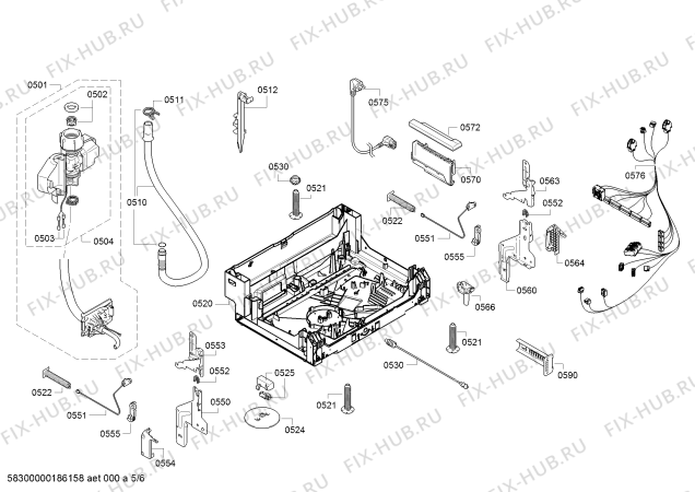 Взрыв-схема посудомоечной машины Bosch DUMMY16AX SilencePlus - Схема узла 05