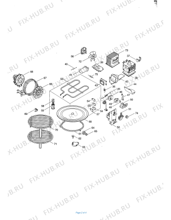 Схема №2 MW440F с изображением Нагревательный элемент для микроволновой печи DELONGHI 512557