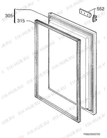 Взрыв-схема холодильника Aeg A1033-6I - Схема узла Door 003