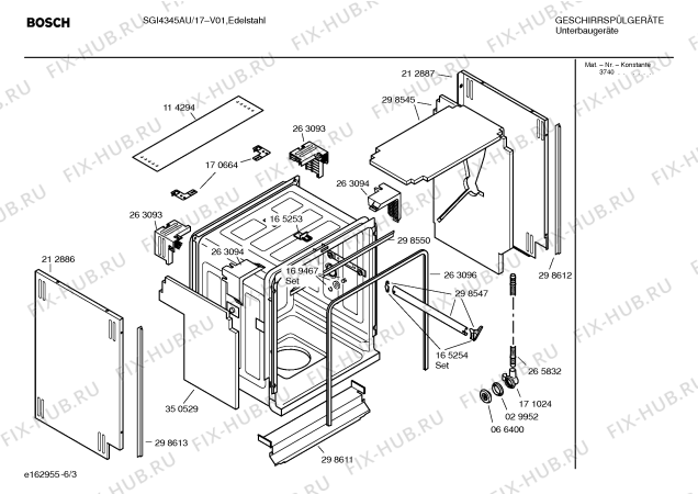 Взрыв-схема посудомоечной машины Bosch SGI4345AU - Схема узла 03