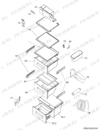 Взрыв-схема холодильника Electrolux EAL6143WOX - Схема узла Internal parts refrigerator