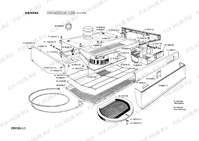 Схема №1 HD620254 с изображением Панель для электровытяжки Siemens 00111398
