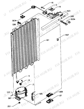 Взрыв-схема холодильника Zanussi Z620VF - Схема узла Cooling system 017