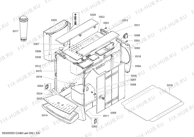 Схема №9 TK68001CH Surpresso S60 с изображением Модуль управления для электрокофеварки Siemens 00640651