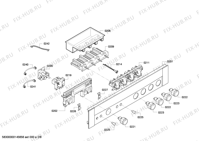 Схема №5 E18E12N0 с изображением Панель управления для плиты (духовки) Bosch 00674357