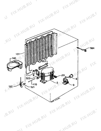 Взрыв-схема холодильника Electrolux ER1637T - Схема узла Cooling system 017