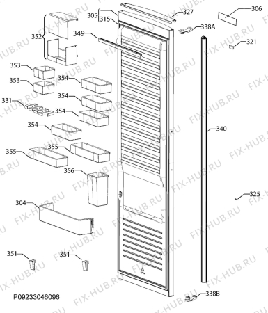Взрыв-схема холодильника Husqvarna QR920W - Схема узла Door