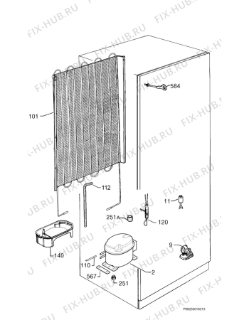 Взрыв-схема холодильника Aeg Electrolux SC81843-4I - Схема узла Cooling system 017