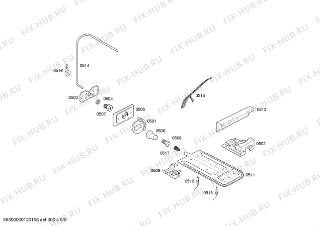 Схема №5 FSK44K27ED AVALON II с изображением Дефлектор для плиты (духовки) Bosch 00492543