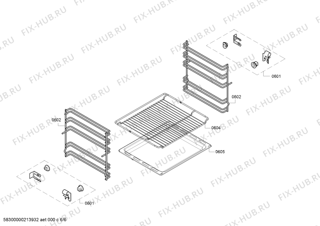 Взрыв-схема плиты (духовки) Bosch HKA054020U - Схема узла 06