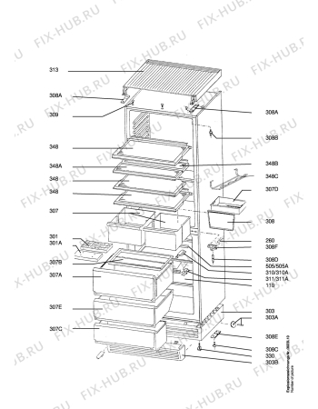 Взрыв-схема холодильника Aeg S3543-4KG - Схема узла Housing 001