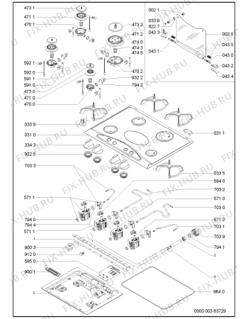 Схема №1 AKM 351 IX/02 с изображением Трубка подачи газа для плиты (духовки) Whirlpool 481231038822