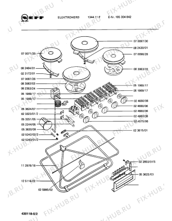 Взрыв-схема плиты (духовки) Neff 195304842 1344.11F - Схема узла 02