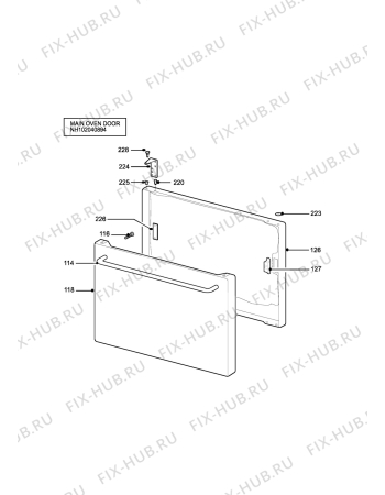 Взрыв-схема плиты (духовки) Parkinson Cowan SIG400GRN - Схема узла H10 Main Oven Door (large)