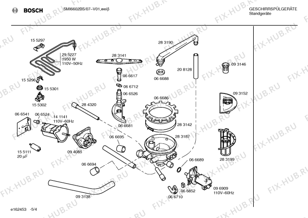 Взрыв-схема посудомоечной машины Bosch SMI6602BS - Схема узла 04