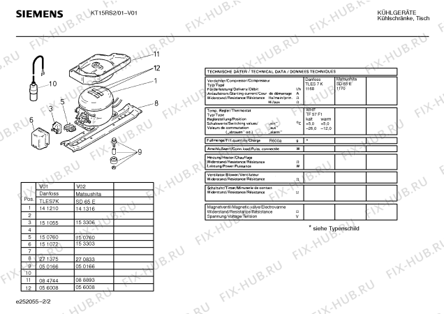 Взрыв-схема холодильника Siemens KT15RS2 - Схема узла 02