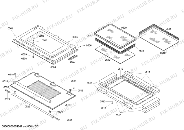 Схема №5 HBL535AUC с изображением Вставка для холодильной камеры Bosch 00438533