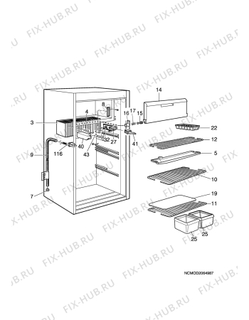 Взрыв-схема холодильника Sibir (N Sr) S150GE - Схема узла C20 Interior D