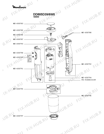 Схема №2 DD883D10/6W0 с изображением Соединение для электромиксера Moulinex MS-650797