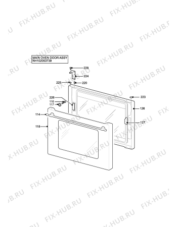 Взрыв-схема плиты (духовки) Parkinson Cowan L55VWN - Схема узла H10 Main Oven Door (large)