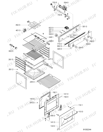 Схема №1 AKG 644 NB с изображением Дверка для плиты (духовки) Whirlpool 481245058688