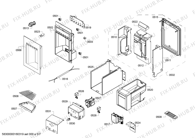 Схема №7 T18ID800RP с изображением Дверь для холодильника Bosch 00711271