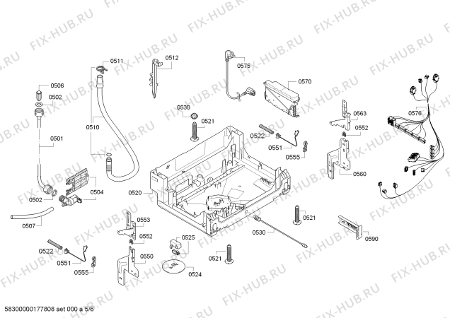 Схема №6 VVD55W00EU с изображением Кнопка для электропосудомоечной машины Bosch 00627129