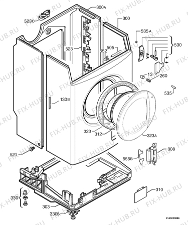 Взрыв-схема стиральной машины Rex Electrolux R1600ITS - Схема узла Housing 001