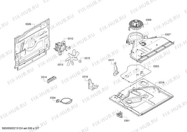 Взрыв-схема плиты (духовки) Siemens HX9R3IG21 - Схема узла 03