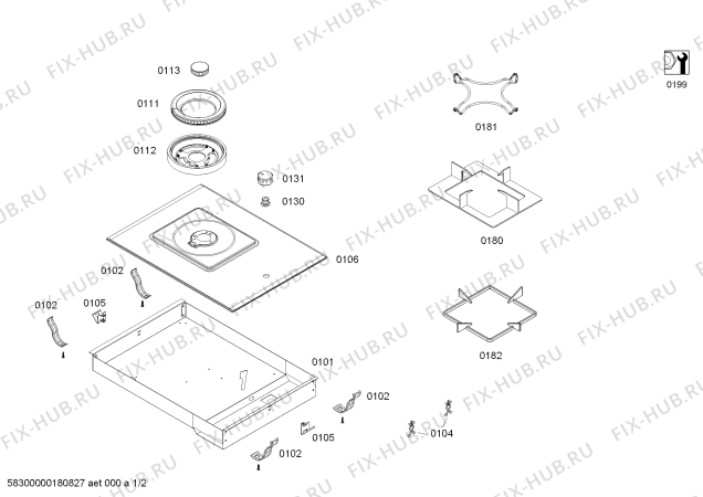 Схема №2 PDD956MX с изображением Цоколь для плиты (духовки) Bosch 00711293