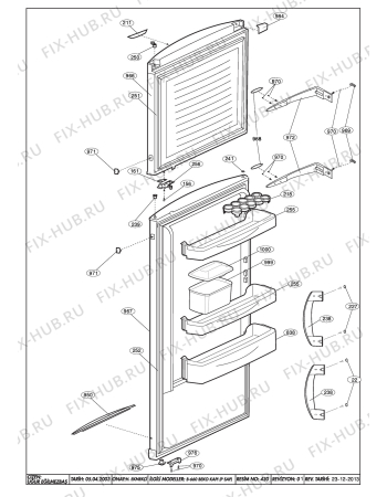 Взрыв-схема холодильника Beko BEKO RDP 6600 HCA (6042487129) - DOOR ASSY. (B-660 RDP)