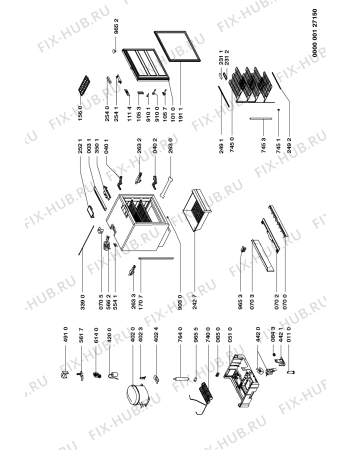 Схема №1 AFE 275-K с изображением Ящик (корзина) для холодильной камеры Whirlpool 481241889021