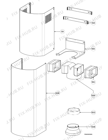 Взрыв-схема вытяжки Tricity Bendix CH950X - Схема узла Section 4