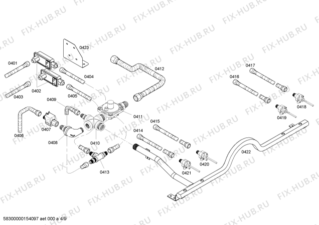 Схема №9 PG304BLP с изображением Инструкция по эксплуатации для плиты (духовки) Bosch 00591983