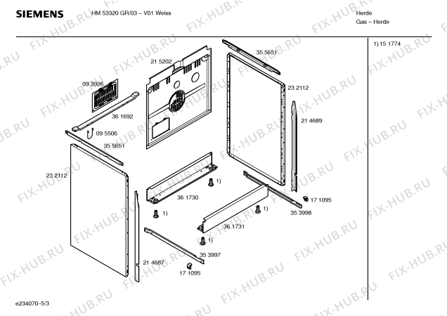 Схема №5 HM53320GR с изображением Столешница для плиты (духовки) Siemens 00215279