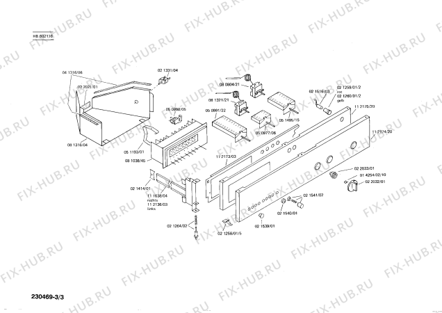 Взрыв-схема плиты (духовки) Siemens HB602116 - Схема узла 03