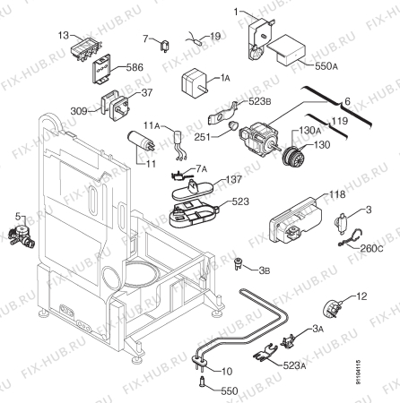 Взрыв-схема посудомоечной машины Zoppas PS637D+P - Схема узла Electrical equipment 268