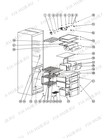 Взрыв-схема холодильника Indesit BH20SLZ (F039225) - Схема узла