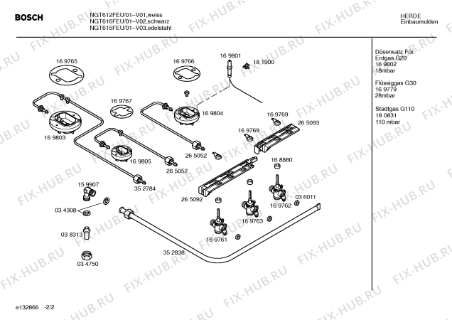 Взрыв-схема плиты (духовки) Bosch NGT615FEU - Схема узла 02