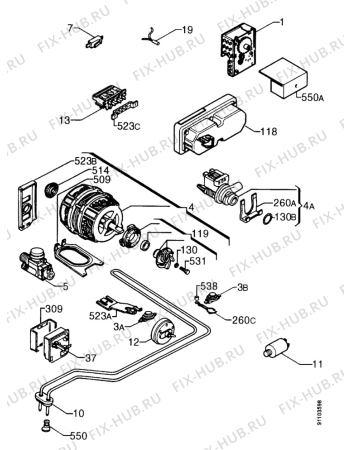 Взрыв-схема посудомоечной машины Kuppersbusch IG643.2J - Схема узла Electrical equipment